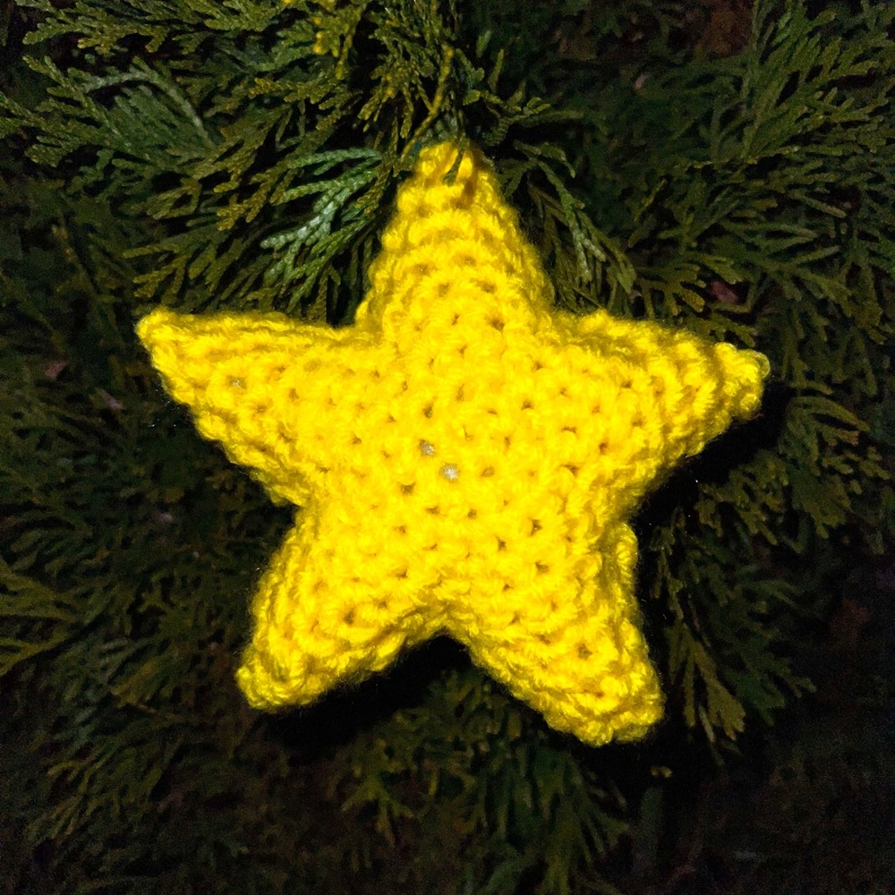 Hand Crocheted 5 Inch Christmas Star Ornament Made With Love! - Picture 4 of 11